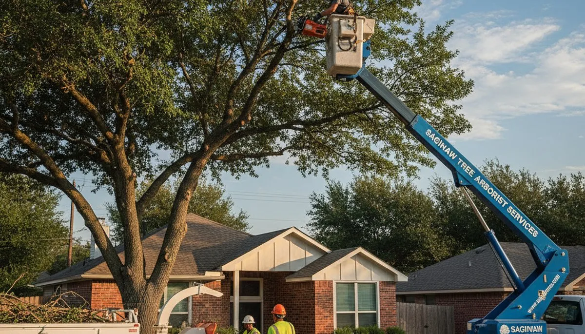 Professional tree removal service crew operating in Arlington, TX
